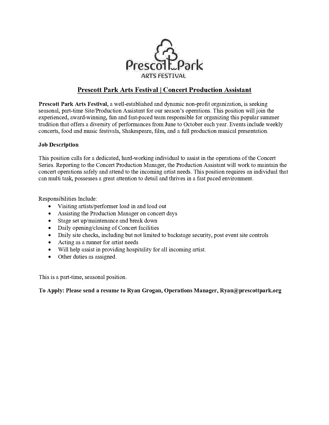 production manager assistant duties resume