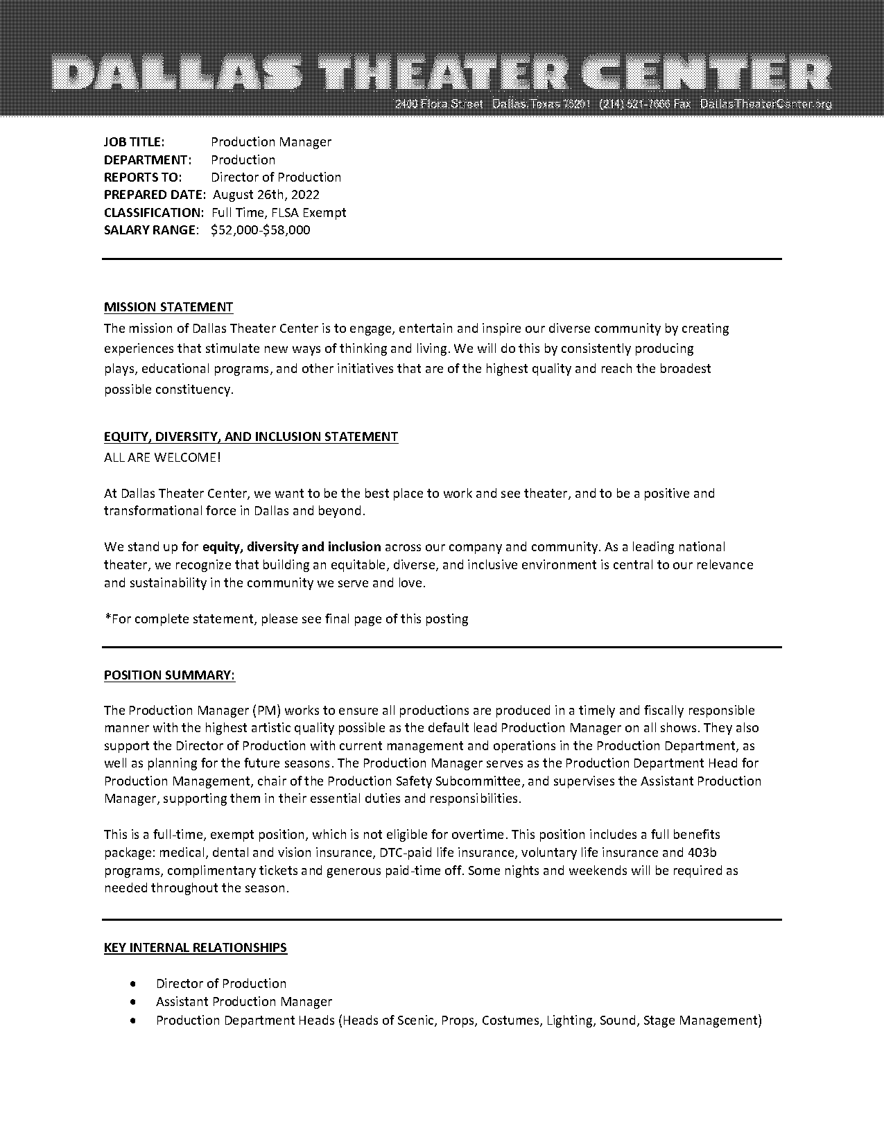 production manager assistant duties resume