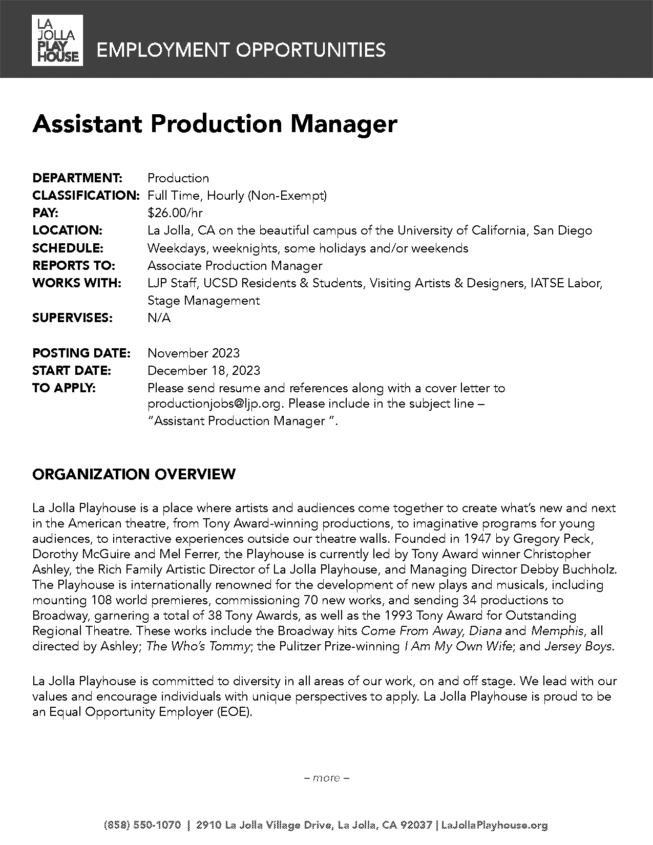 production manager assistant duties resume